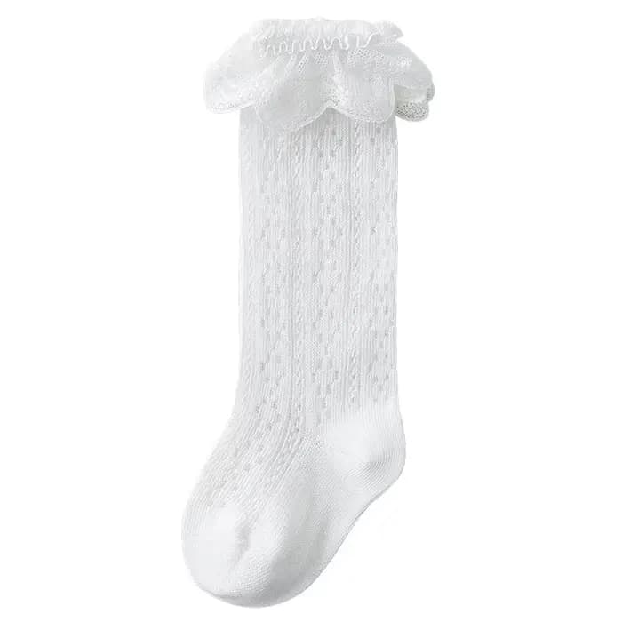 Chaussettes hautes en dentelle pour bébé, chaussettes longues pour filles et garçons, chaussettes en