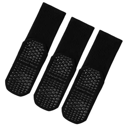 3 paires de chaussettes Pilates antidérapantes pour femmes, chaussettes mi-mollet pour yoga, barre e