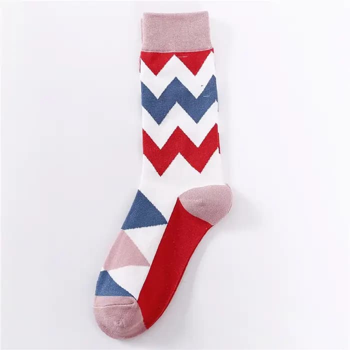 Chaussettes d'affaires pour hommes de style britannique, motif géométrique amusant, feuilles, ondula