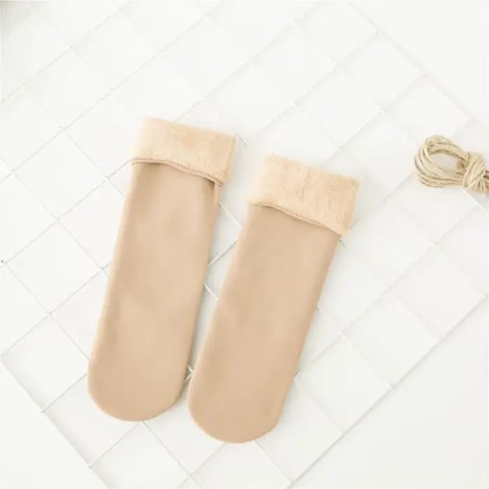 Chaussettes thermiques en laine et cachemire pour femmes, tissu en coton doux et confortable, chauss