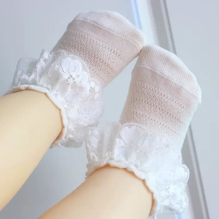 Chaussettes fines en dentelle à volants pour bébé fille et enfant, chaussettes d'été à la cheville, 