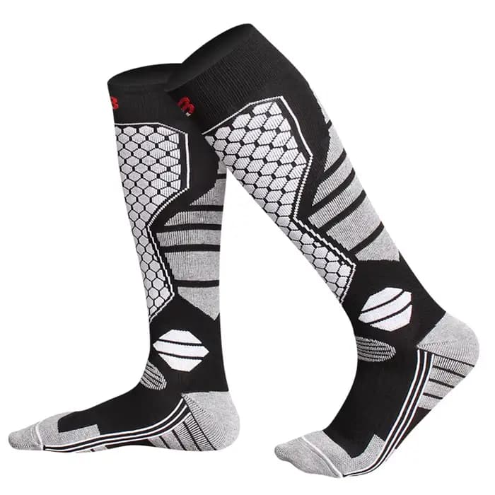 Chaussettes de snowboard unisexes pour hommes et femmes, chaussettes hautes jusqu'au genou, chausset