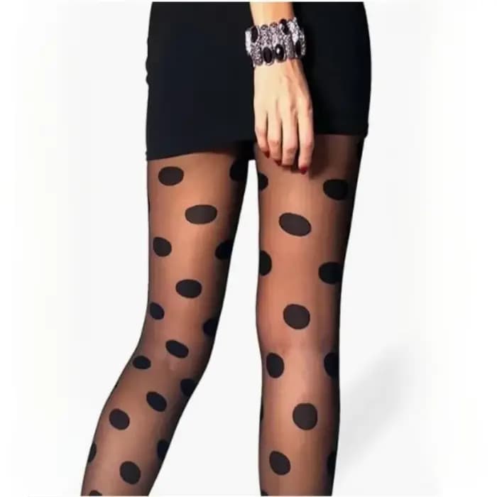 Collants en maille à pois taille haute collants à pieds transparents pour femmes bas Ultra fins disc