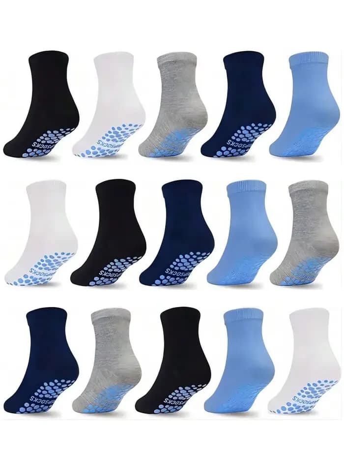 Chaussettes pour tout-petits avec poignées pour garçons et filles, 15 paires de chaussettes antidéra