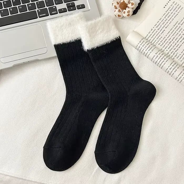 Chaussettes mi-tube monochromes assorties pour femmes, confortables, velours de vison, optique, chau