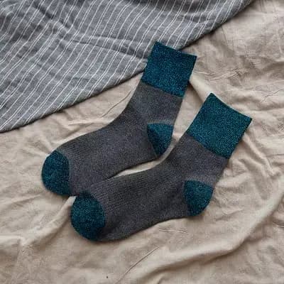 Chaussettes pour femmes printemps et automne coton coréen or et argent soie brillante série de soie 
