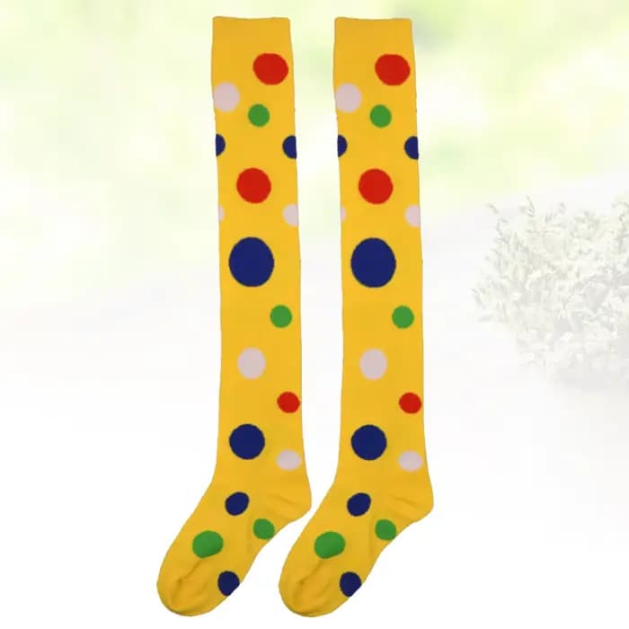 Chaussettes douces au dessus du genou pour femmes, bas de Cosplay de Clown, bonneterie longue, chaus