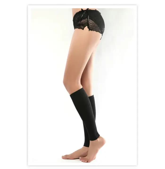 Bas de compression pour hommes et femmes, parka ouverte, chaussettes de soutien graduées, 30-40 mmHg
