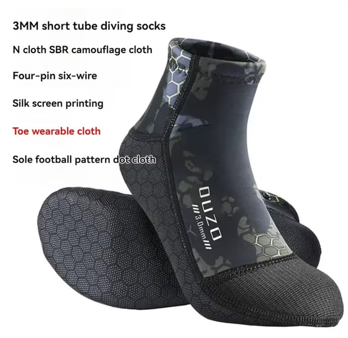 Chaussette en néoprène 5mm bottes chaussettes de plongée matériau souple anti-dérapant natation kaya