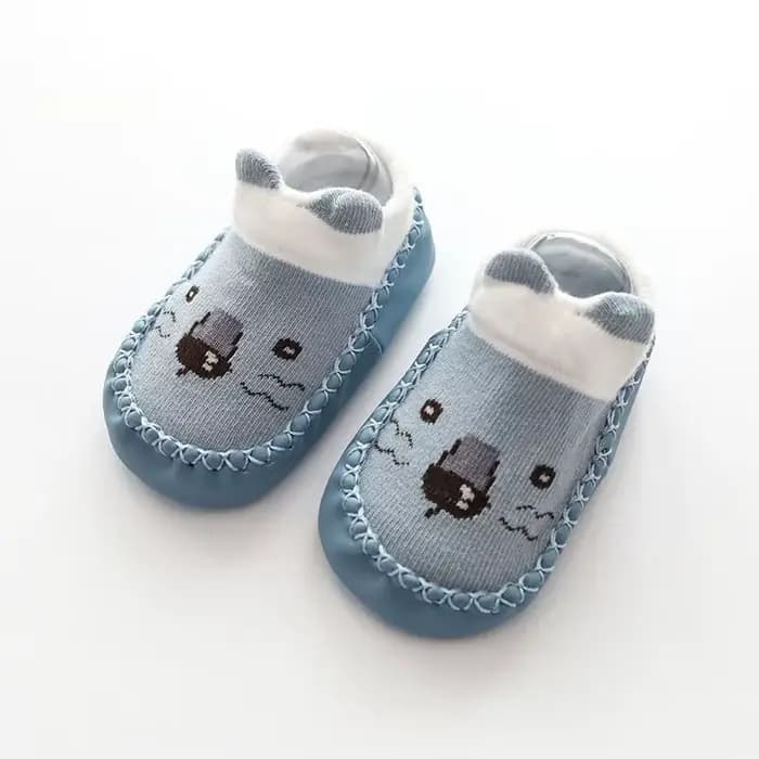 1 paire de chaussettes mignonnes pour bébé, avec semelles en caoutchouc, chaussettes de sol pour enf
