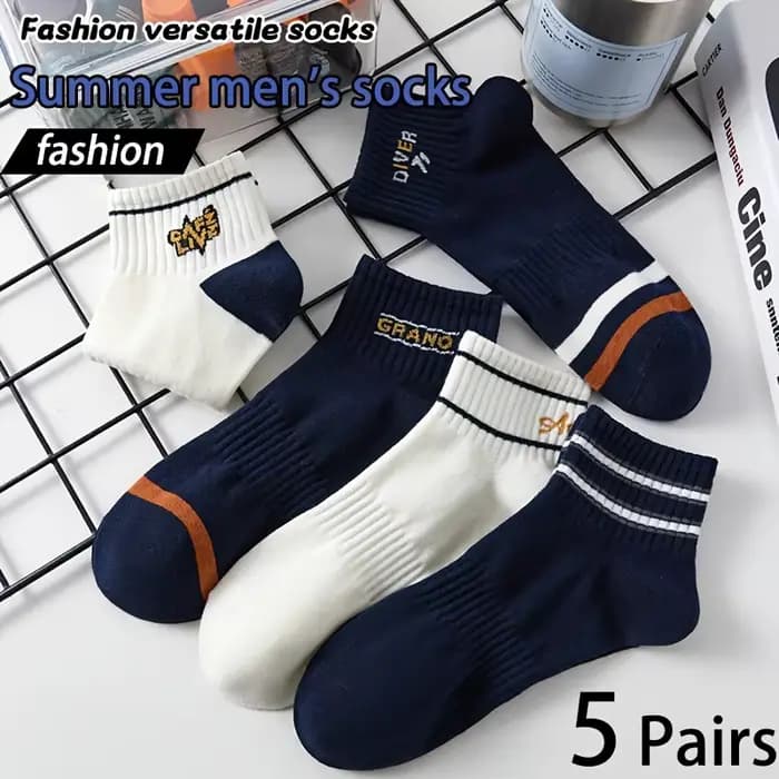 Chaussettes fines de couleur claire pour hommes, chaussettes de sport décontractées, à la mode, nouv