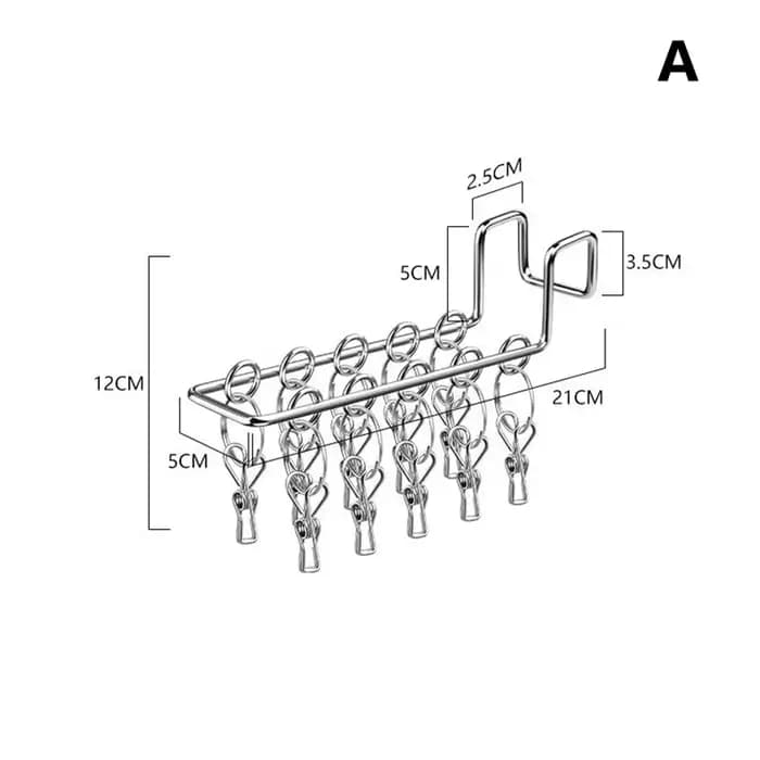 Support de séchage de chaussettes mural en acier inoxydable, 10/16 Clips, support de séchage de sous
