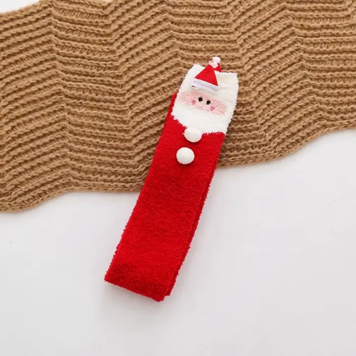 Chaussettes Tube Elk bonhomme de neige femmes nœud père noël corail polaire dames bonneterie coton m