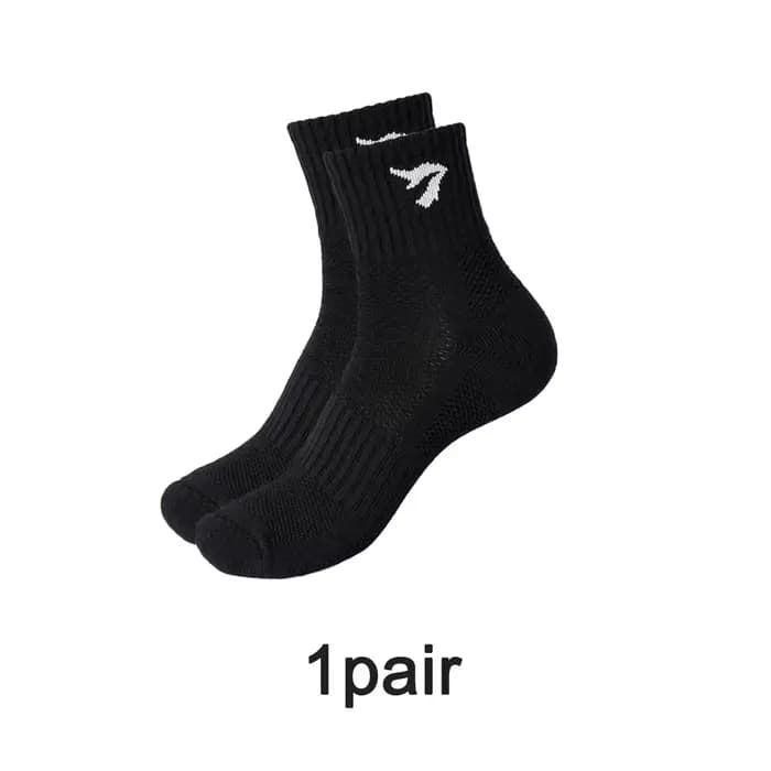 1/3/6 paires de chaussettes noires mi-mollet pour hommes, respirantes, en coton, rembourrées, pour l