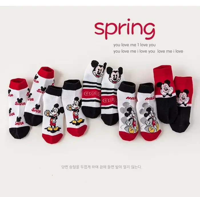 5 paires Mickey enfants chaussette été maille respirant garçon chaussettes courtes drôle enfant dess
