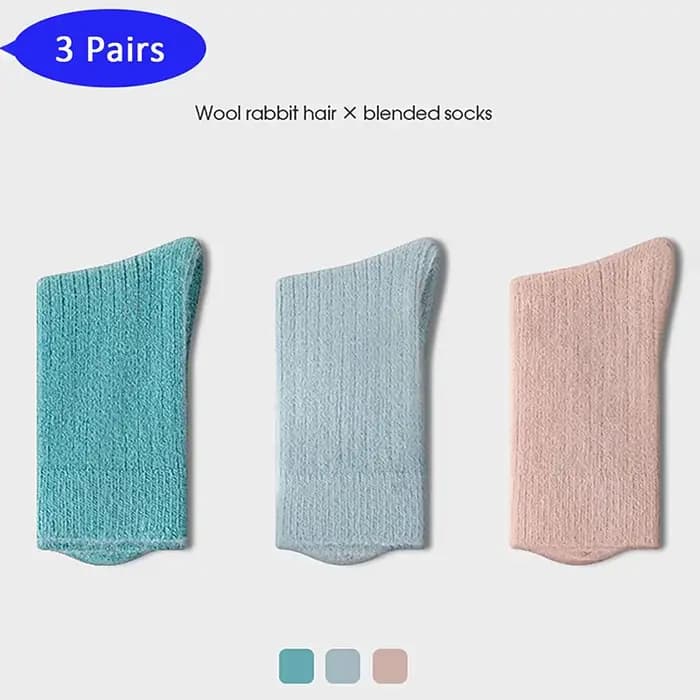 3 paires de chaussettes en laine pour enfants, chaussettes d'hiver pour filles et garçons, douces et