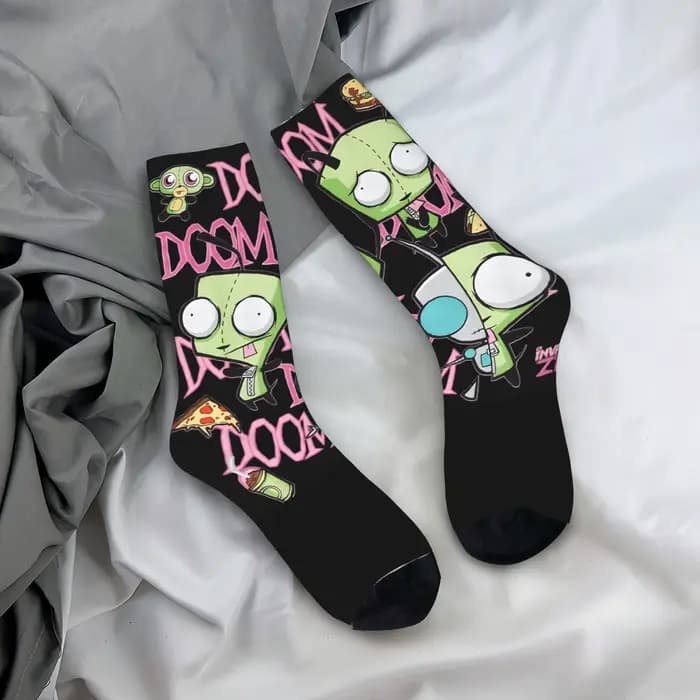 Invaders Zims chaussettes bas tendance Couple chaussettes d'extérieur confortables motif d'automne c