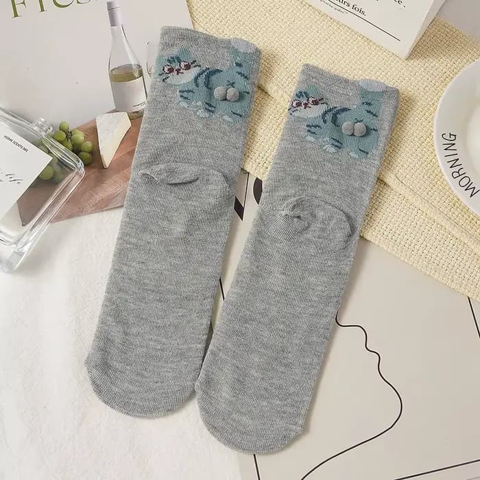 Chaussettes boule de fourrure de chat mignon 3D pour femmes, chaussettes de Couple créatives à la mo