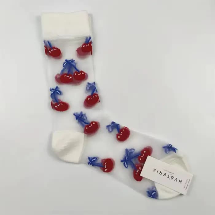 Chaussettes heureuses ‏ Chaussettes d'été en soie de verre colorée pour femmes, fines, mignonnes et 