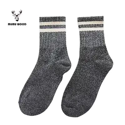 Chaussettes à rayures brillantes pour femmes, Streetwear, tendance, Rock Roll, couleur vive, mignon,