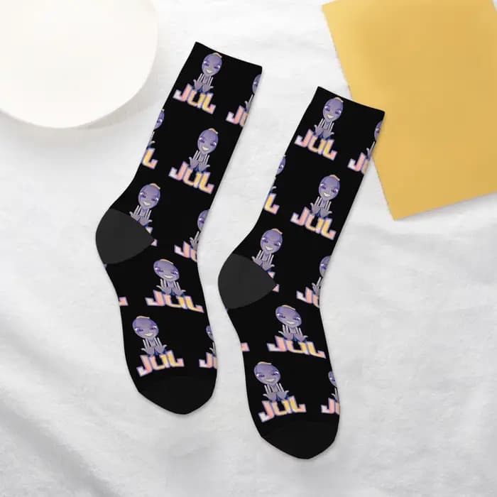 JUL rappeur français chaussettes Harajuku style rétro unisexe nouveauté drôle heureux chaussettes ru