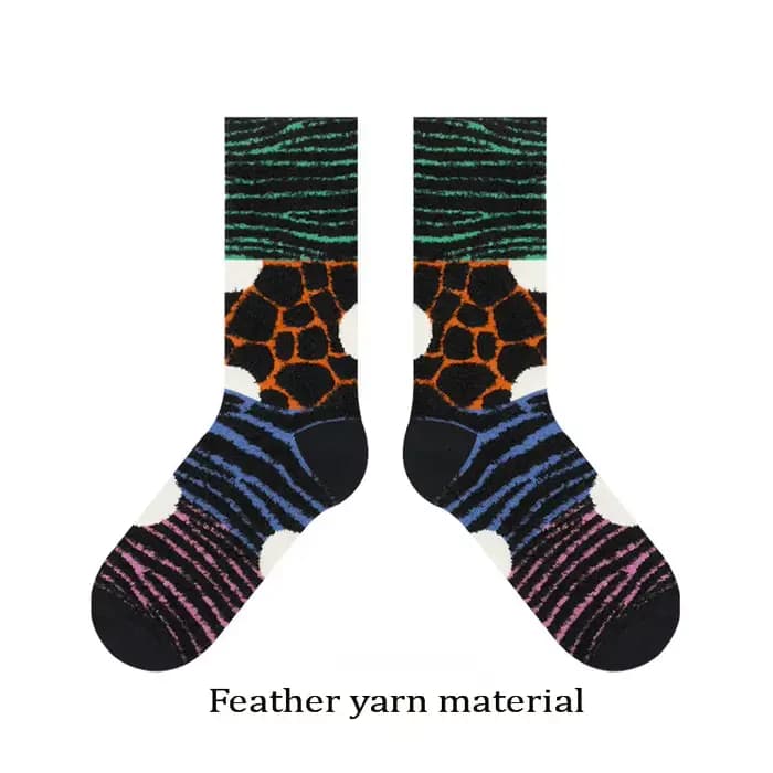 Chaussettes tendance 2026 en coton imprimé léopard pour femme – Nouveauté printemps-automne – Chauss