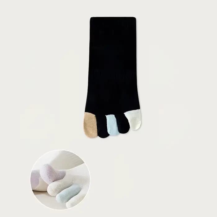 Chaussettes à cinq doigts pour femmes, Style fin, couleur bonbon, absorbant la sueur, mignonnes à la