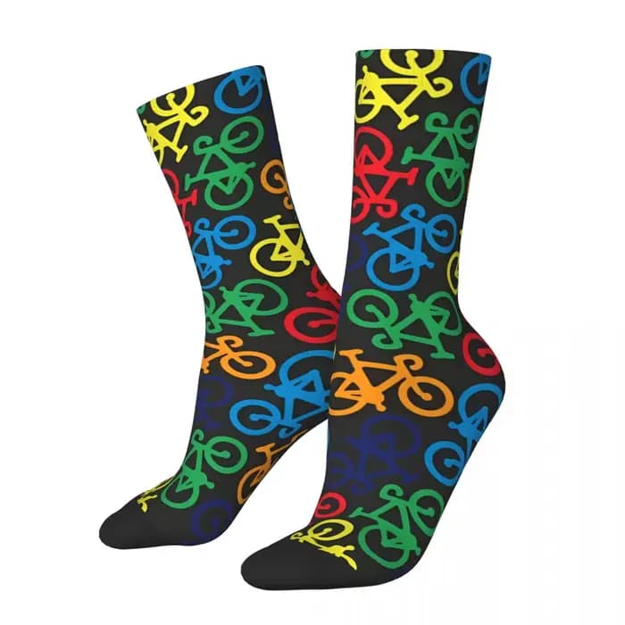 Chaussettes imprimées sans couture arc-en-ciel pour hommes, bas de VTT, style de rue unisexe, chauss