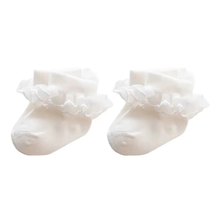 Chaussettes à volants en dentelle coordonnantes pour filles, chaussettes princesse douces pour tout-