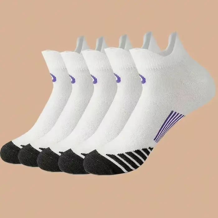 5 paires de chaussettes de sport pour hommes, chaussettes de course respirantes et rembourrées avec 