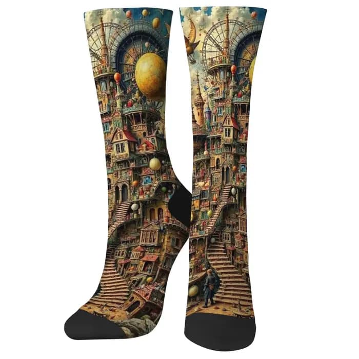 Catégorie de création d'image couleur fantaisie Chaussettes Nouveauté Amusant Joyeux Halloween Chaus