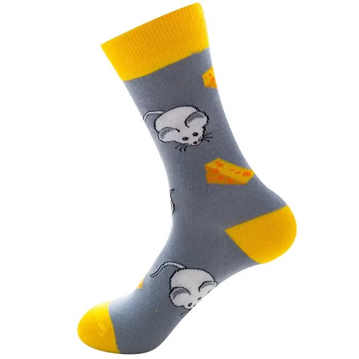 Chaussettes en coton colorées pour hommes et femmes, motif mignon, streetwear à la mode, dessin anim