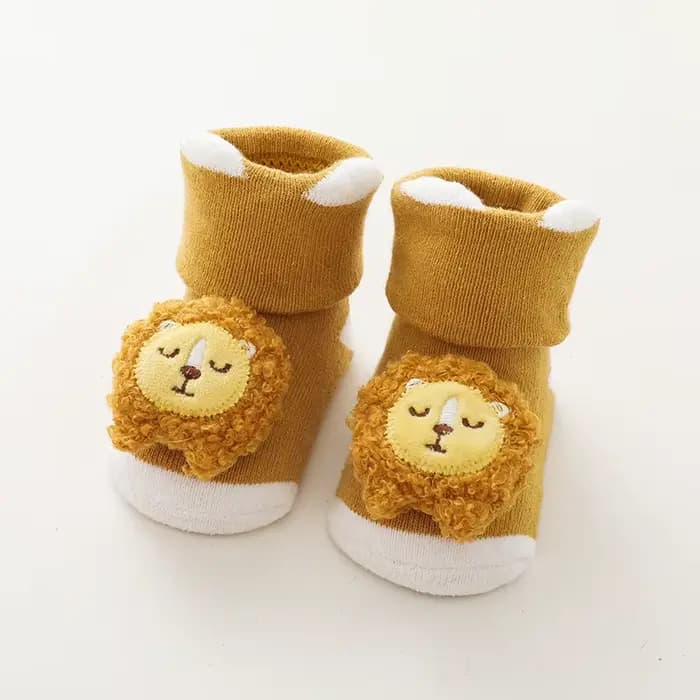 Chaussettes antidérapantes pour nouveau-né fille et garçon, chaussettes d'animaux de dessin animé, c