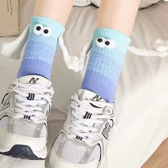 Chaussettes colorées pour femmes avec poignées magnétiques, chaussettes amusantes pour couples