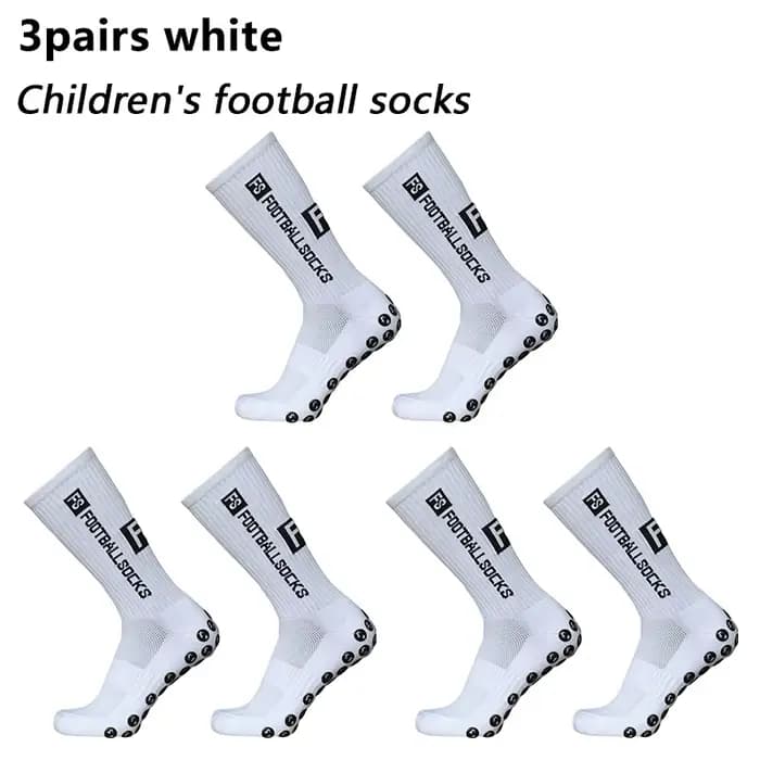 3 paires de chaussettes de football respirantes pour enfants et jeunes, chaussettes de sport antidér