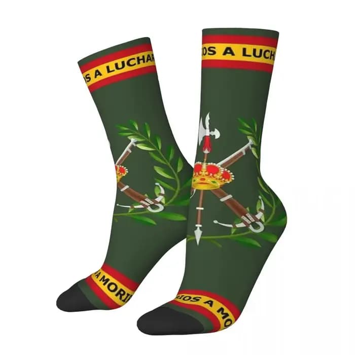 Chaussettes d'hiver unisexes de la Légion espagnole, chaussettes joyeuses de course, chaussettes fol