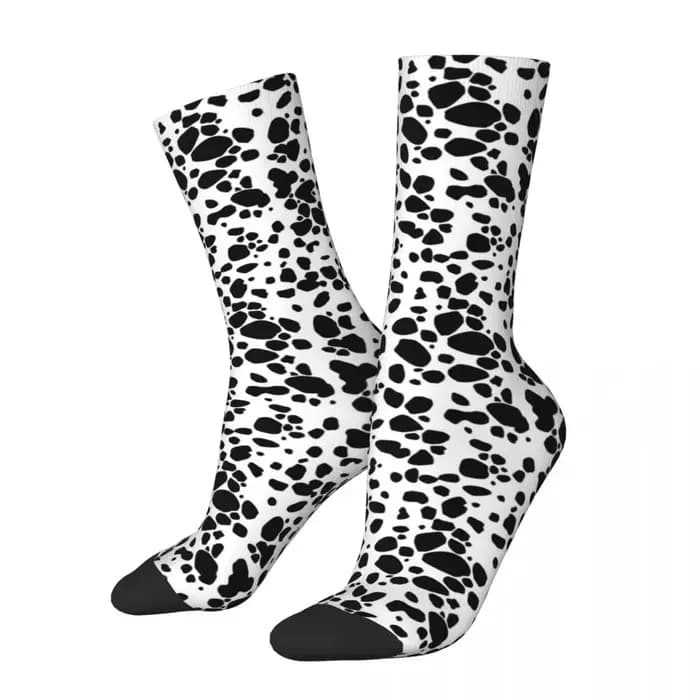 Chaussettes imprimées chien dalmatien toutes saisons, chaussettes d'équipage Harajuku, bas Super dou