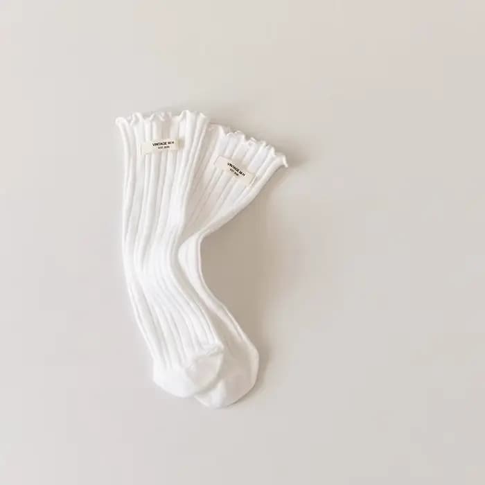 12 couleurs princesse filles froufrous chaussette à volants genou haut côtelé enfants coton chausset