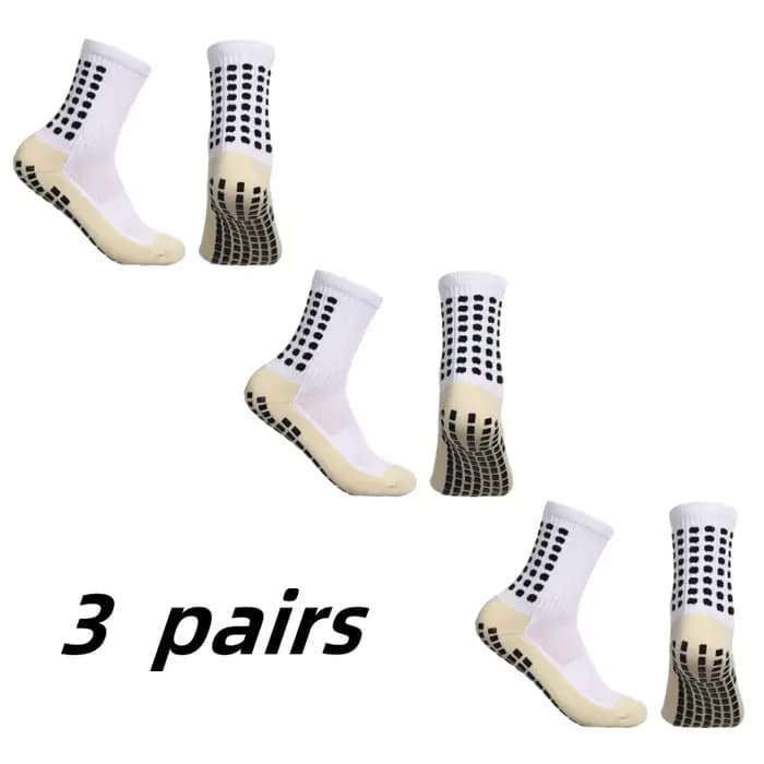 3 paires de chaussettes de football de sport mi-longues pour enfants avec chaussettes antidérapantes