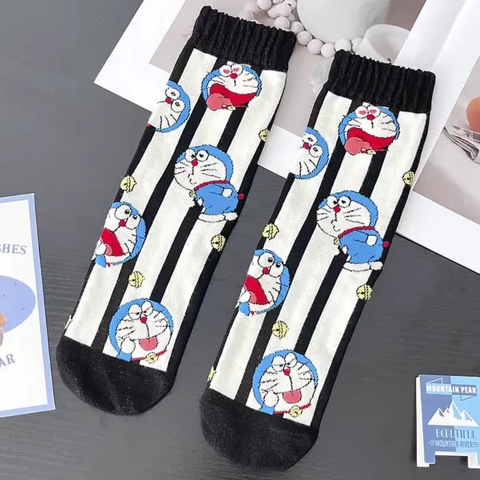 Chaussettes Bandai Doraemon avec imprimé de dessin animé de haute qualité, chaussettes épaisses et c