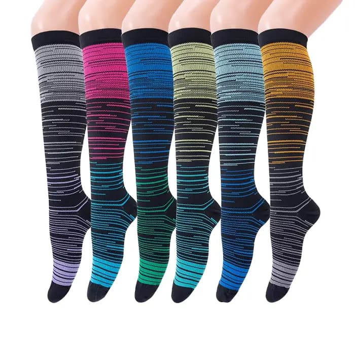 6 paires hommes femmes chaussettes de Compression infirmière chaussettes de Compression Sport dames 