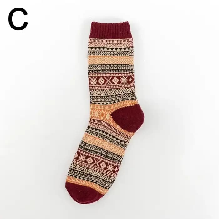 Chaussettes thermiques en laine optique de style ethnique pour hommes, chaussettes en coton vintage,