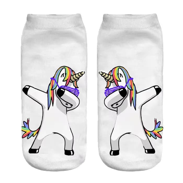 Chaussettes Harajuku 3D pour femmes, impression Nairobi Orn, Kawaii Rinse Licorne Chaussette pour fe