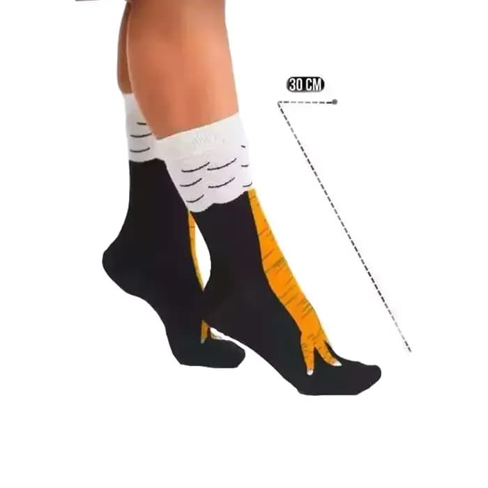 Chaussettes tendance pour femmes, longueur aux genoux, pieds de poulet, drôles, personnalisés, réali