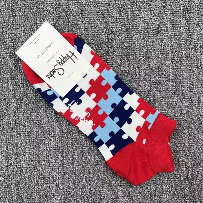 Happy Socks Chaussettes basses pour hommes Chaussettes de sport Chaussettes quatre saisons en pur co