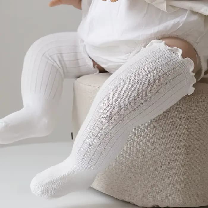 Chaussettes antidérapantes pour bébé fille, chaussettes hautes pour nouveau-né, mignonnes, pour enfa