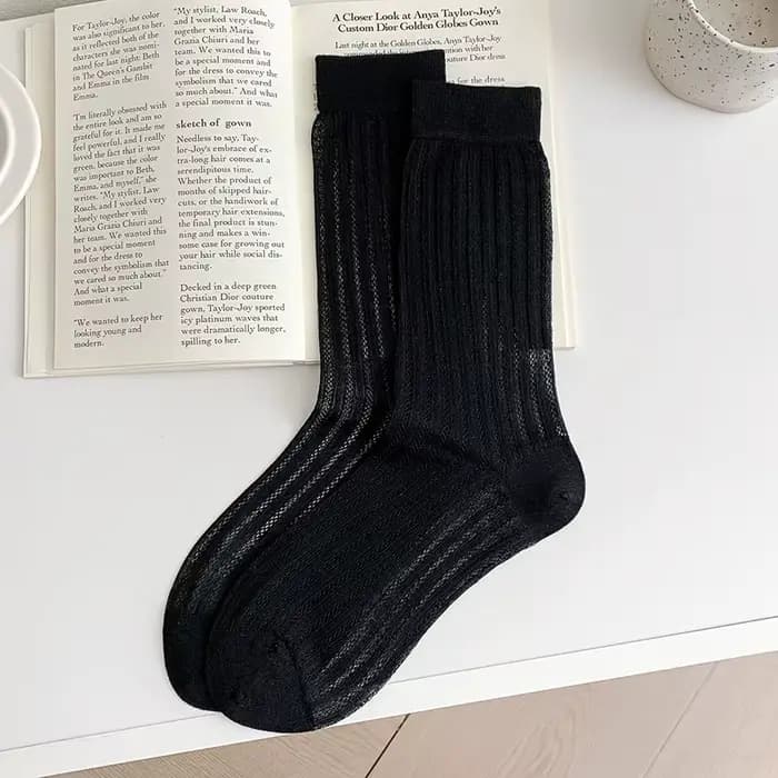 Chaussettes pour femmes, couleur unie, respirantes, fines, style japonais simple, chaussettes en mai