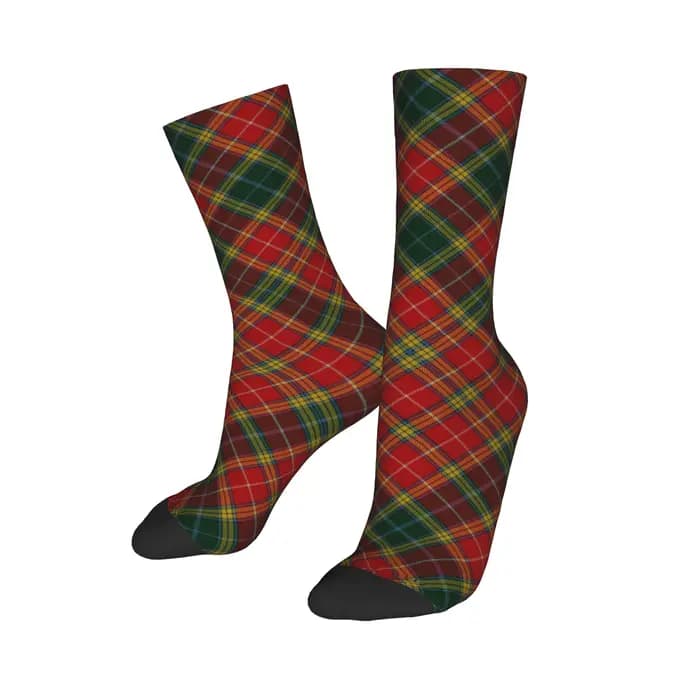 Chaussettes personnalisées à carreaux Tartan pour hommes, chaussettes unisexes mignonnes pour printe