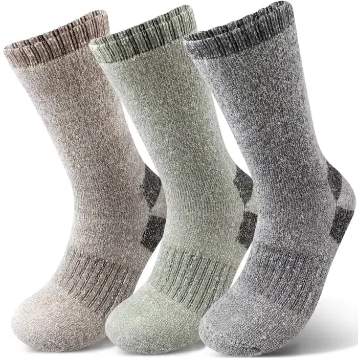 3 paires de chaussettes d'hiver pour hommes, chaussettes thermiques Super épaisses, mi-mollet, en la