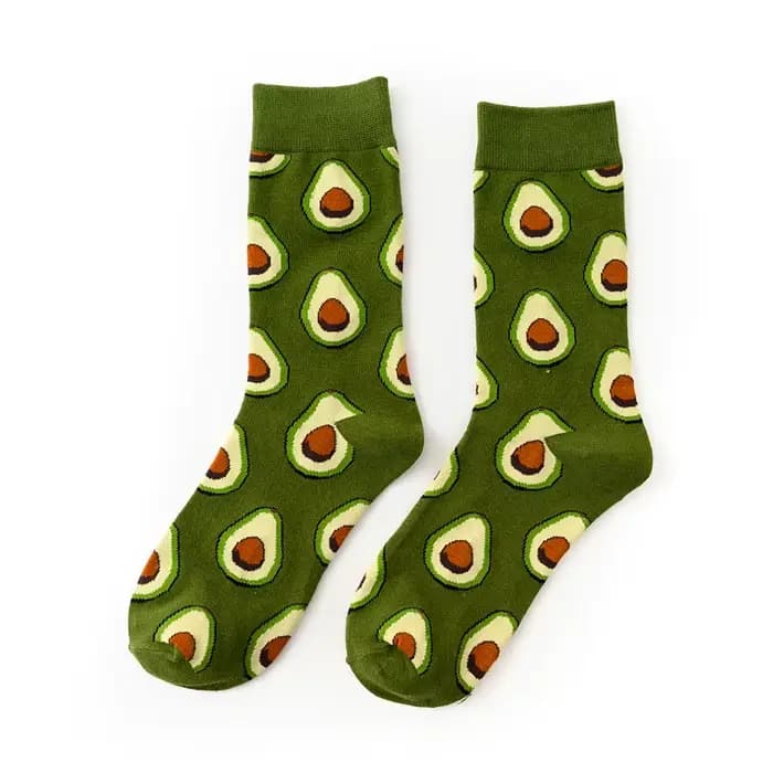 Nouveautés femmes chaussettes unisexe printemps automne dessin animé avocat Burger Sushi fruits de m